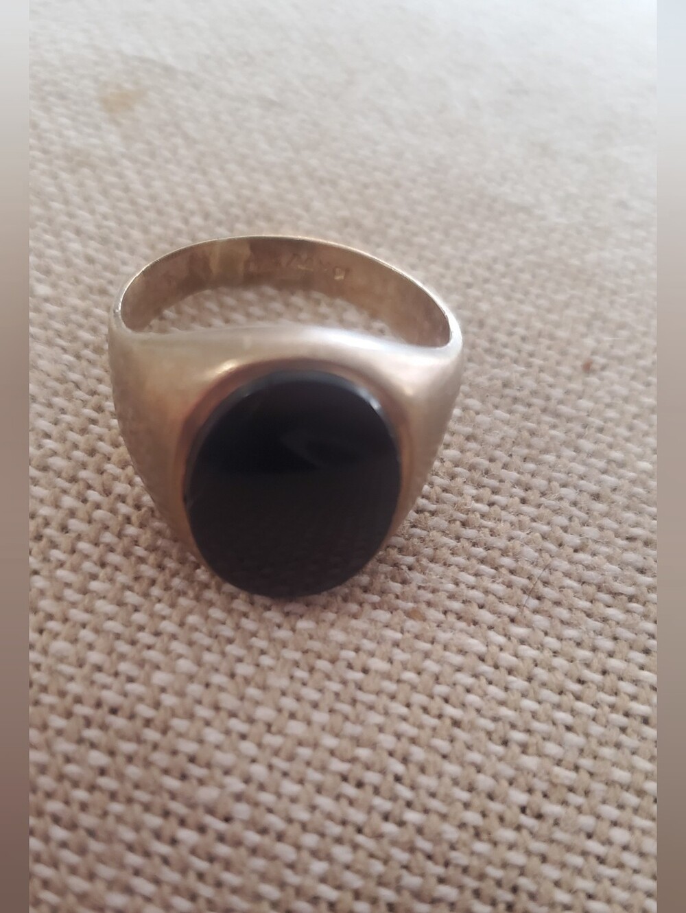 Vintage Solid 10k Yellow Gold Black Onyx Oval Signet Ring 6g Size 9 1/2